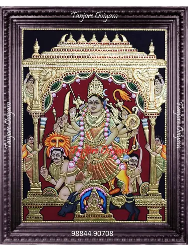 Goddess Kali Maa painting - Antique Tanjore painting